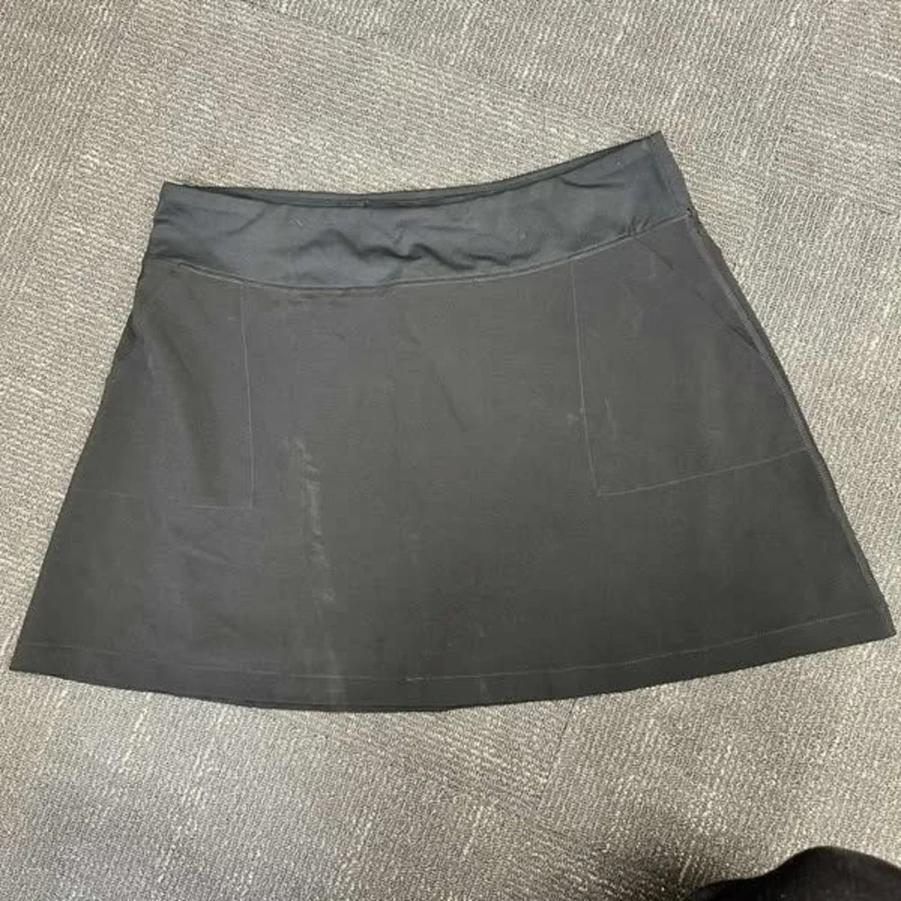 Lands' End Women's Black Athletic Skirt Size L Golf Tennis Activewear
